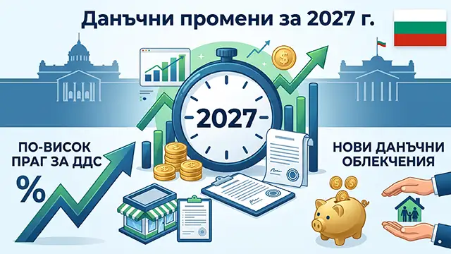 Данъчни промени за 2027 г. с по-висок праг за ДДС и нови облекчения